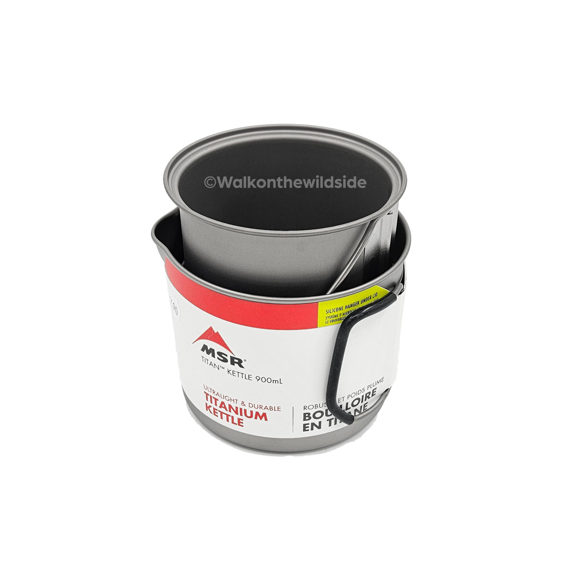 MSR Titan Kochkessel 900 ml mit Snow Peak Mini Solo Kochset darin